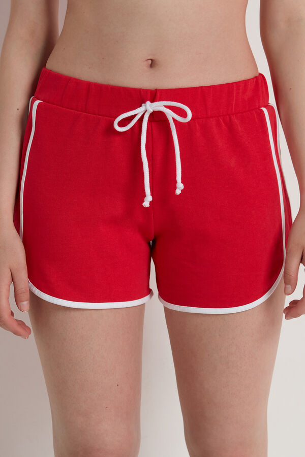 Fleece Shorts with Piping  