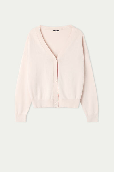 Long-Sleeved Buttoned Cotton Cardigan