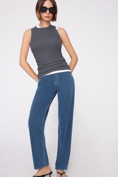 Pantaloni Dritti Denim Extra Stretch