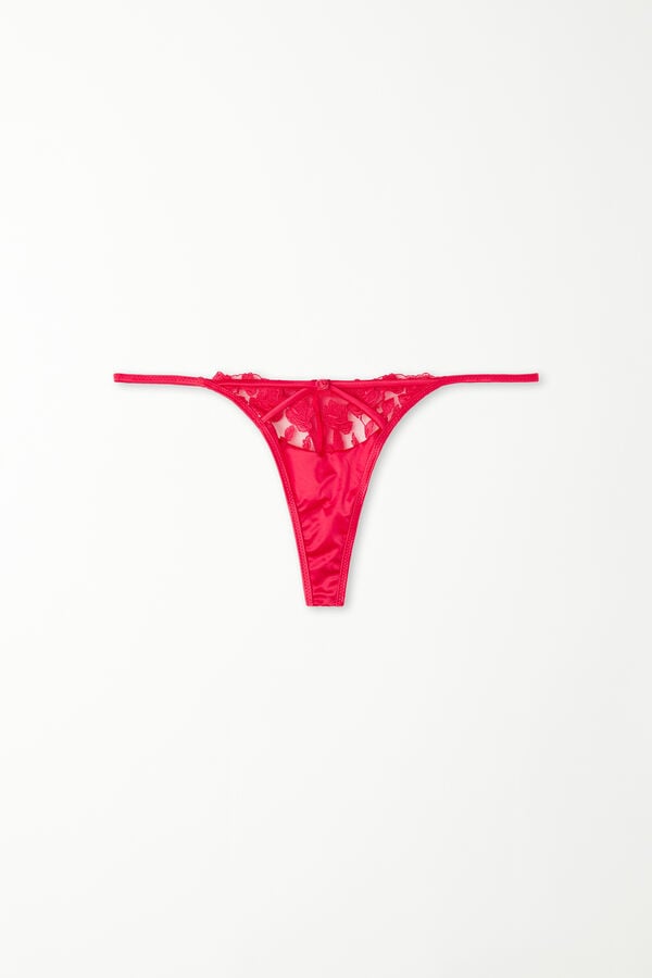 Red Passion Lace High-Cut Tanga Panel G-String  