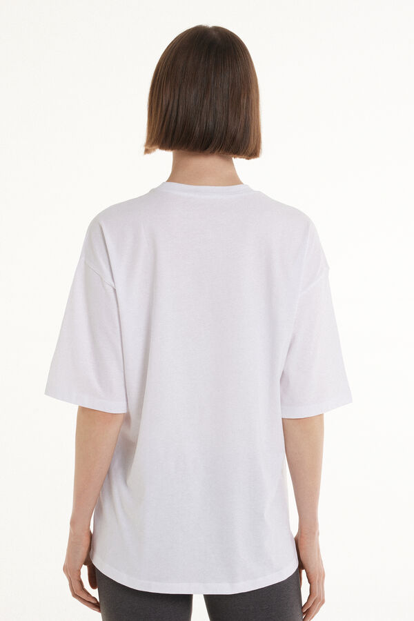 T-shirt Ras-du-cou Oversize en Coton  