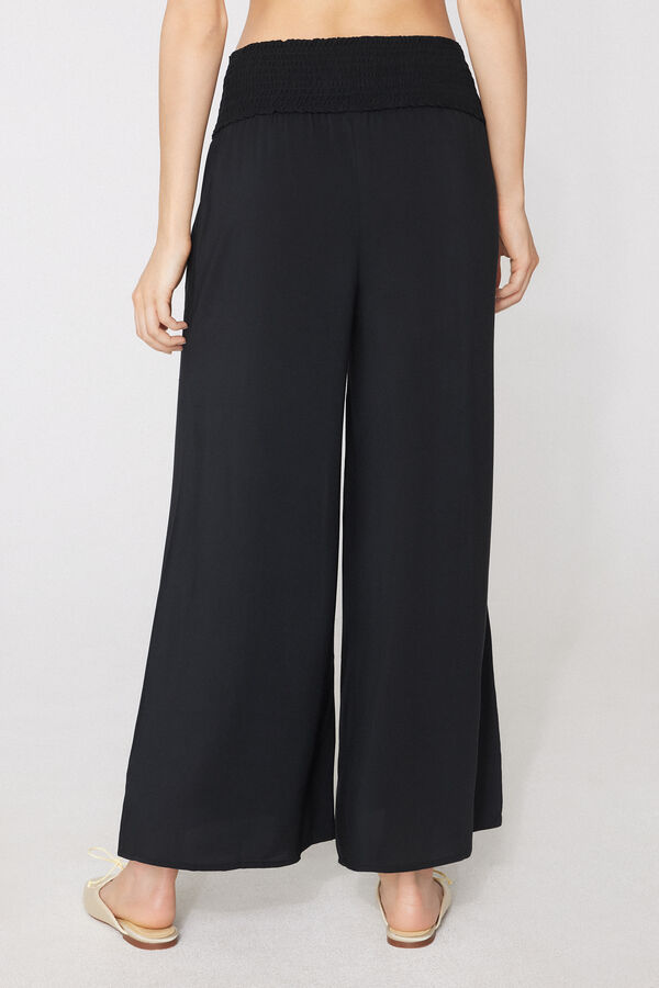 Gesmokte Cropped-Culotte aus Viskosegewebe  