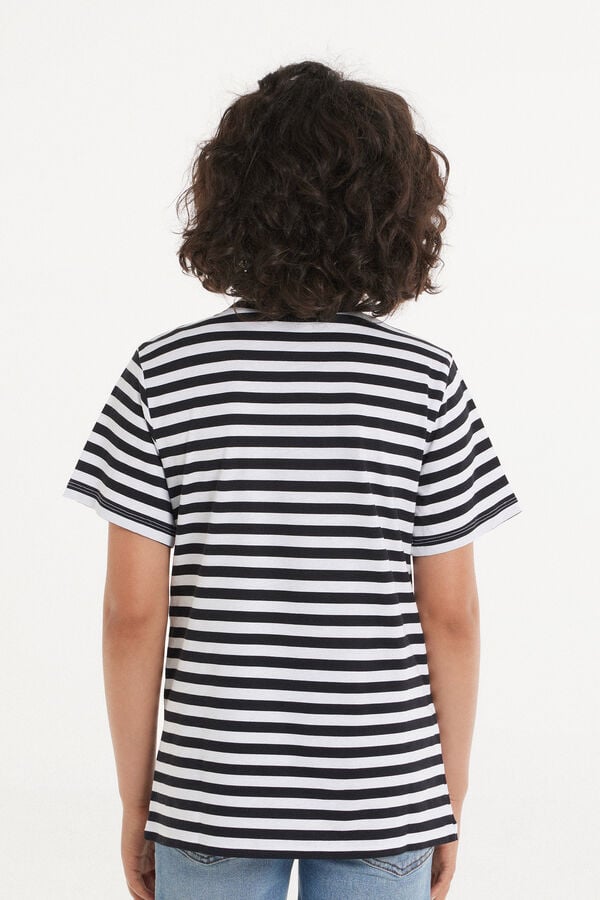 Round-Neck Cotton T-shirt with All-Over Print  