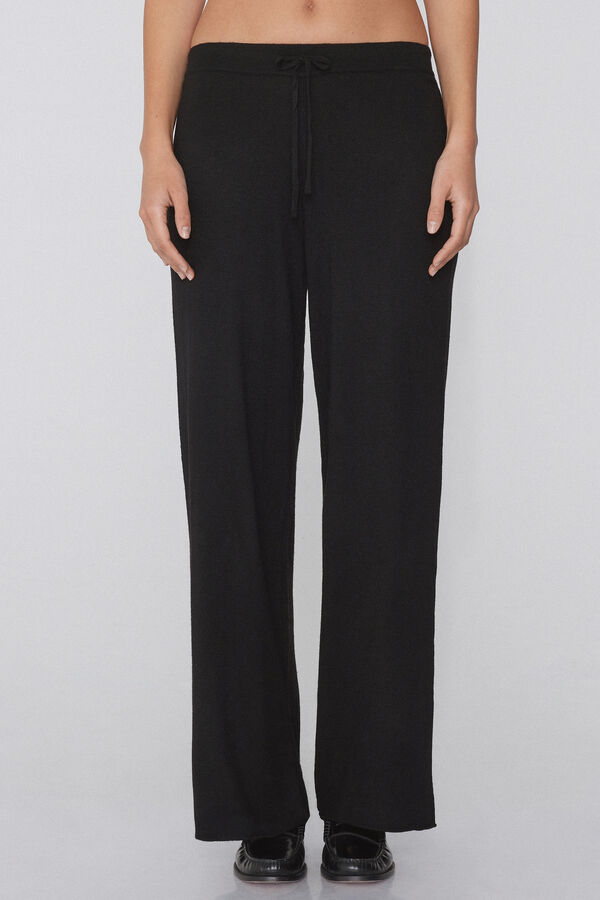 Heavy Palazzo Trousers with Wool  