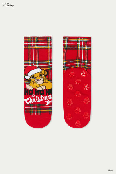 Non-Slip Socks with Disney Lion King Christmas Print