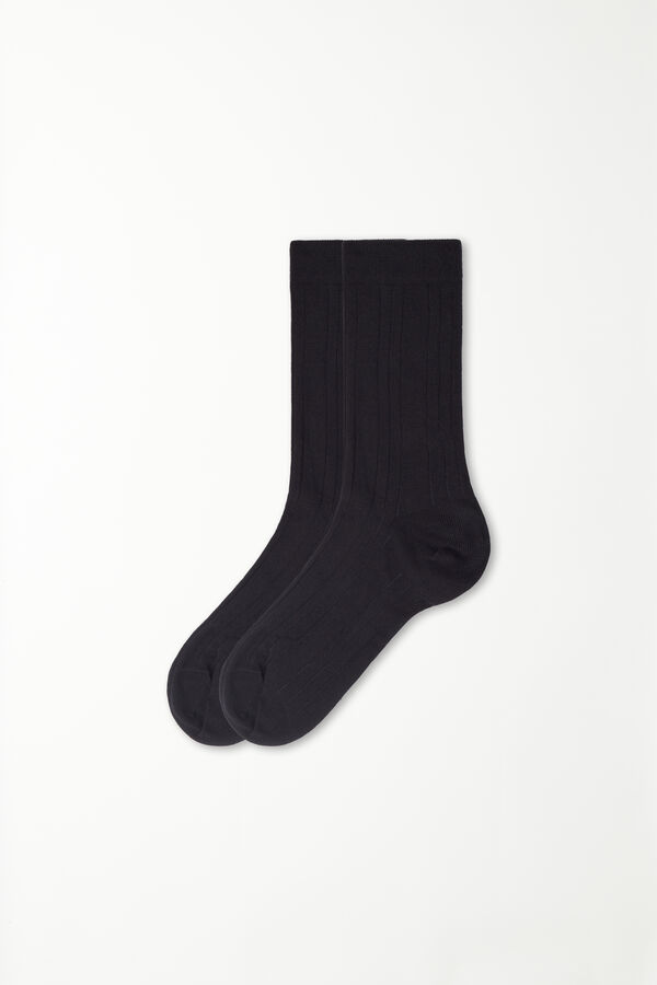 Socken in 3/4-Länge, ungleichmäßig gerippt  