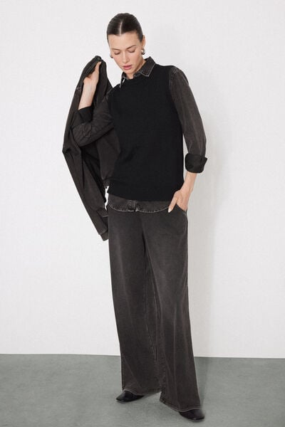 Pantapalazzo in Denim Stretch