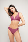 Haut de Bikini Triangle &agrave; Larges Bretelles Sparkling Touch Mauve