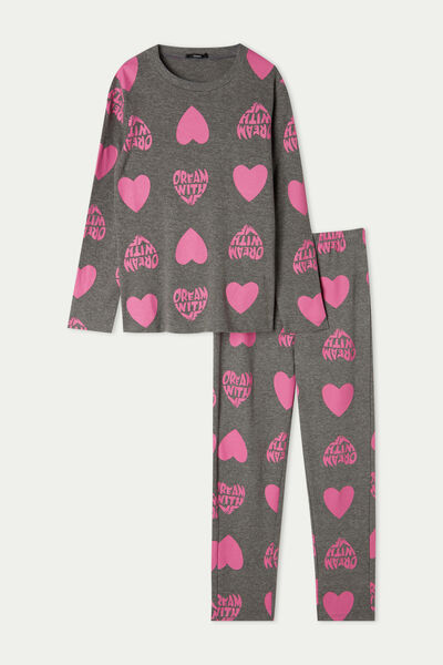 Pijama Lungă Fetițe din Bumbac cu Imprimeu Dream