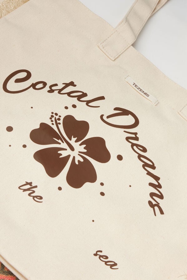 Tezenis Logo Waterproof Canvas Beach Bag  