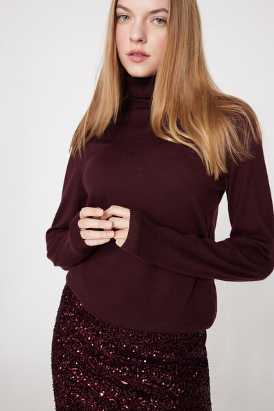 100% Merino Wool Thick Polo Neck Jumper