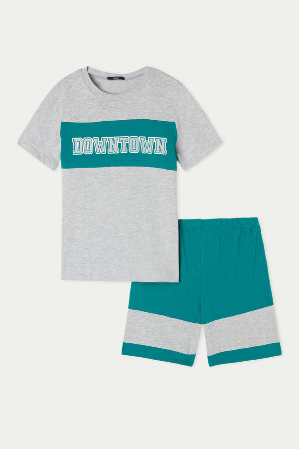 Boys’ "Downtown" Print Short Cotton Pyjamas  