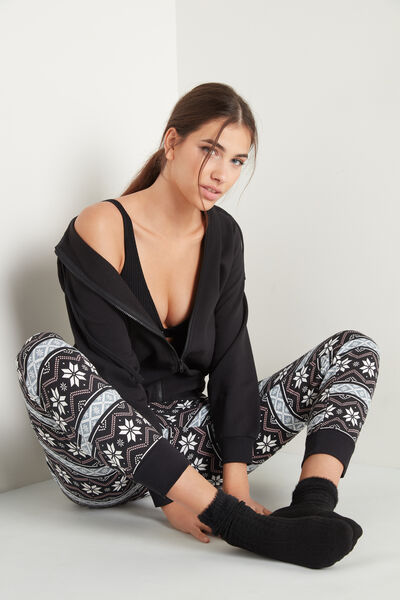 Long Printed Cotton Trousers