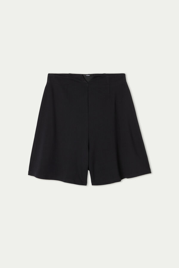 Shorts aus Milano-Ripp mit hohem Bund  