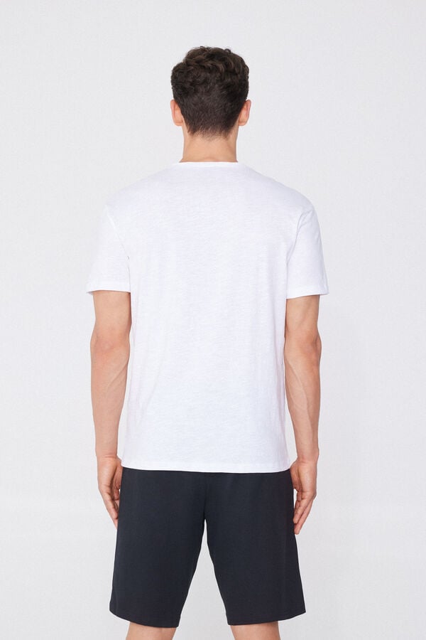 Slub Cotton T-Shirt with Breast Pocket  