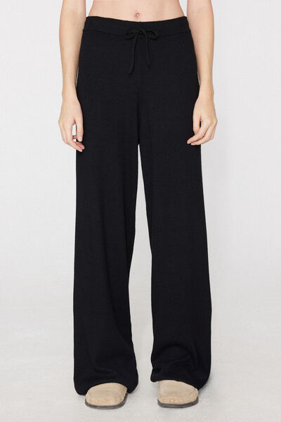 Pantaloni Lunghi Dritti con Lana