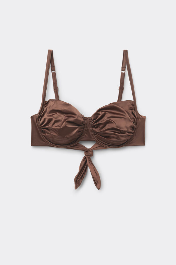 Sujetador de Bikini Balconette Shiny Glam Choco  