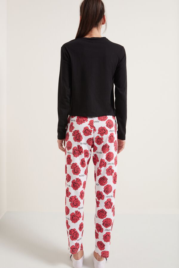 Rose Print Long Cotton Pyjamas Tezenis Rose Print Long Cotton Pyjamas Tezenis