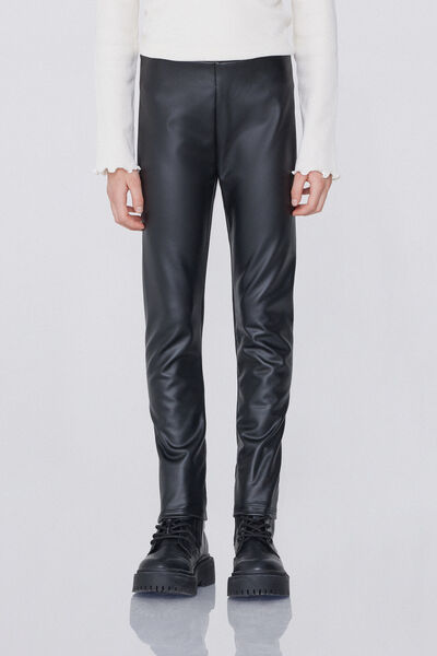 Leggings Effetto Pelle Termico Bambina