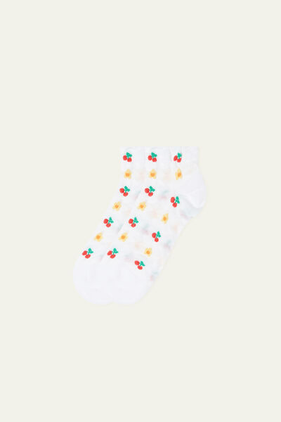 Nízke Bavlnené Vzorované Ponožky s Aplikáciou