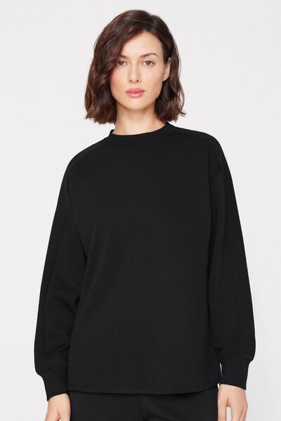 Sweat Col Rond Bandes C&ocirc;tel&eacute;es Douceur Sup&eacute;rieure