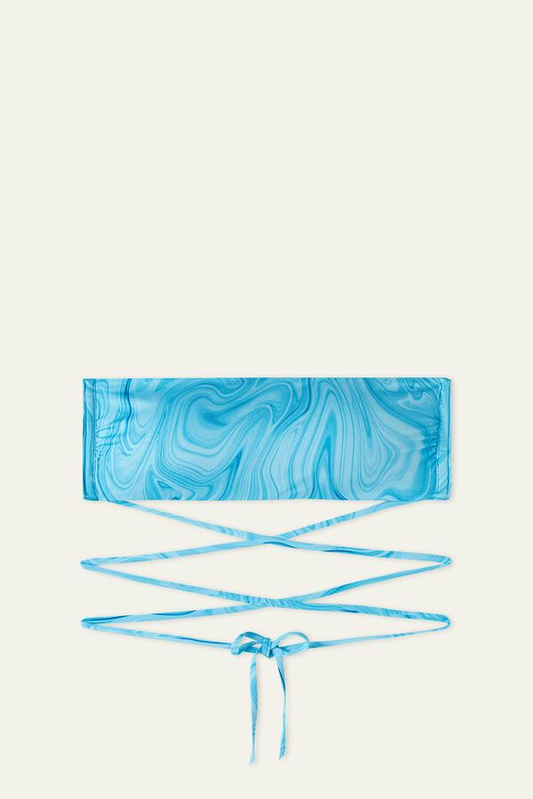 Top de Bikini Bandeau con Relleno Ligero Liquid Turquoise  