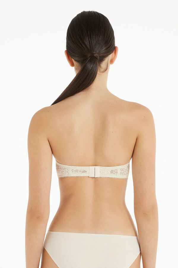 Madrid Extra-Padded Bandeau Bra in Microfibre and Recycled Lace  