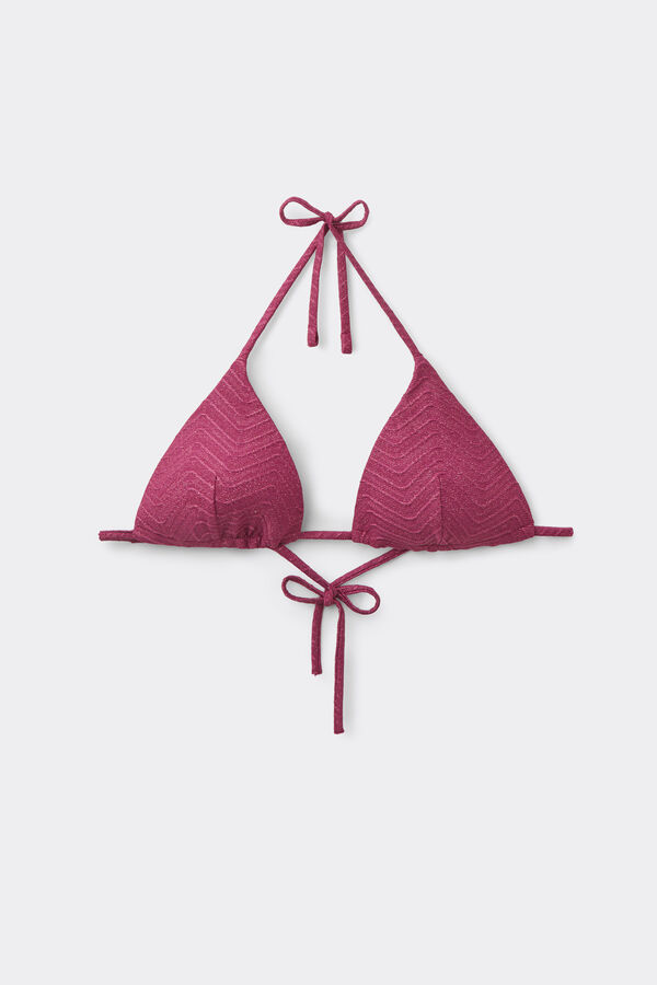 Leicht wattiertes Triangel-Bikinioberteil Sparkling Touch Mauve  