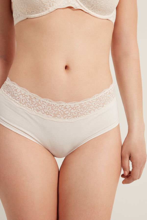 Recycled Cotton and Lace Boyshorts  