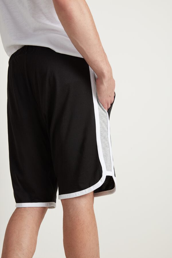 Cotton jersey basketball shorts in white