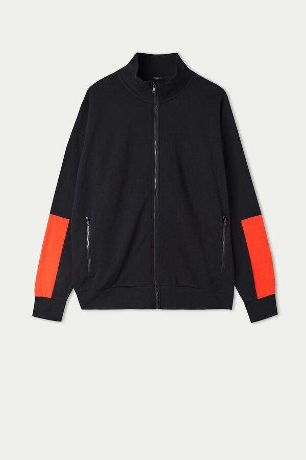 Color Block Long-Sleeve Zip-Up Sweatshirt  