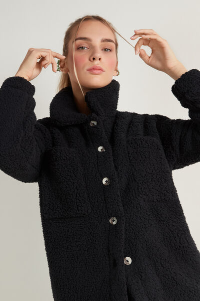 Buttoned Fleece Robe/Jacket
