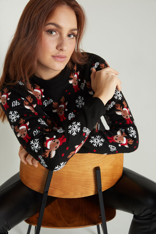 Unisex-Pullover mit weihnachtlichem Muster  
