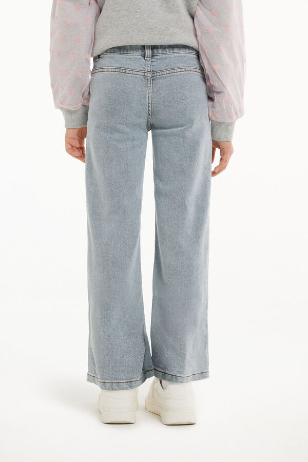 Lange, gerade Jeans mit herzförmigen Taschen  