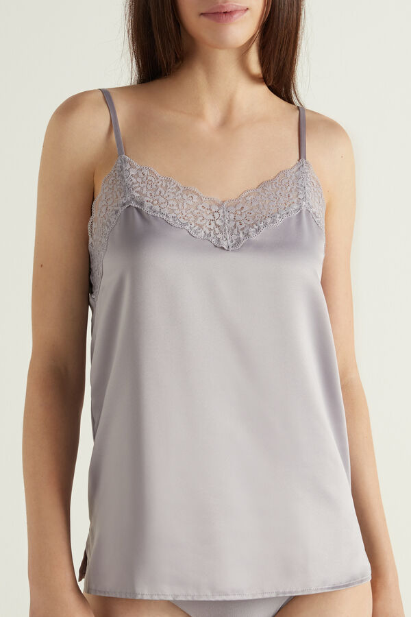Lace and Satin Tank Top  