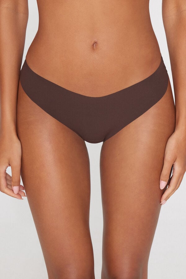 High-Leg Laser-Cut Recycled Microfibre Brazilian Briefs  