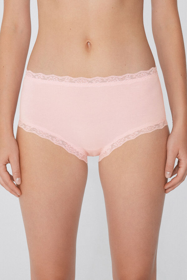 Slip Alto in Cotone e Pizzo  