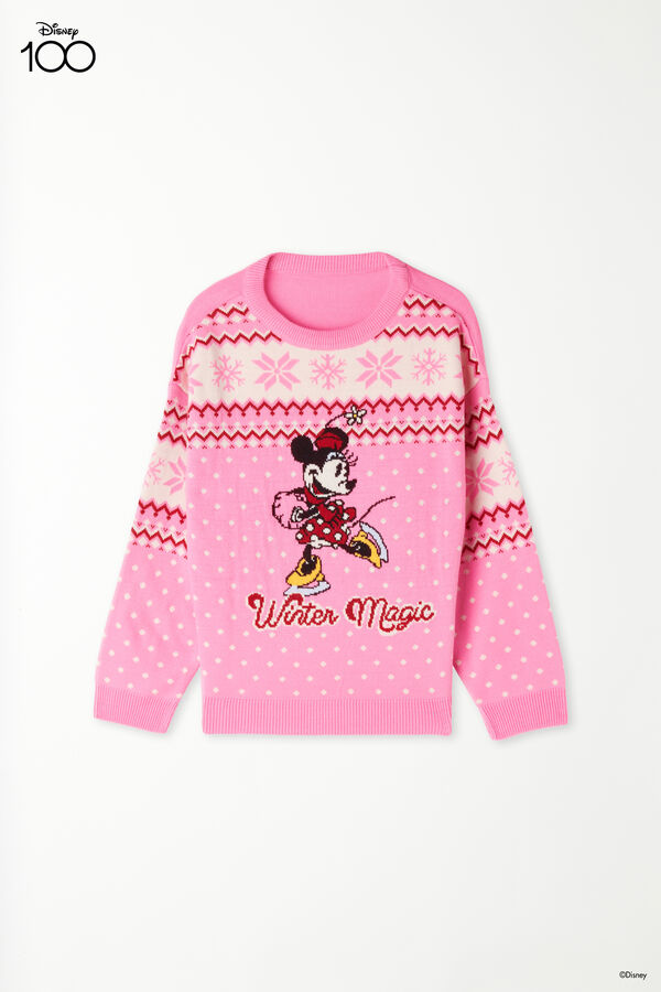Schwerer Langarm-Pullover für Mädchen mit Disney-Print  