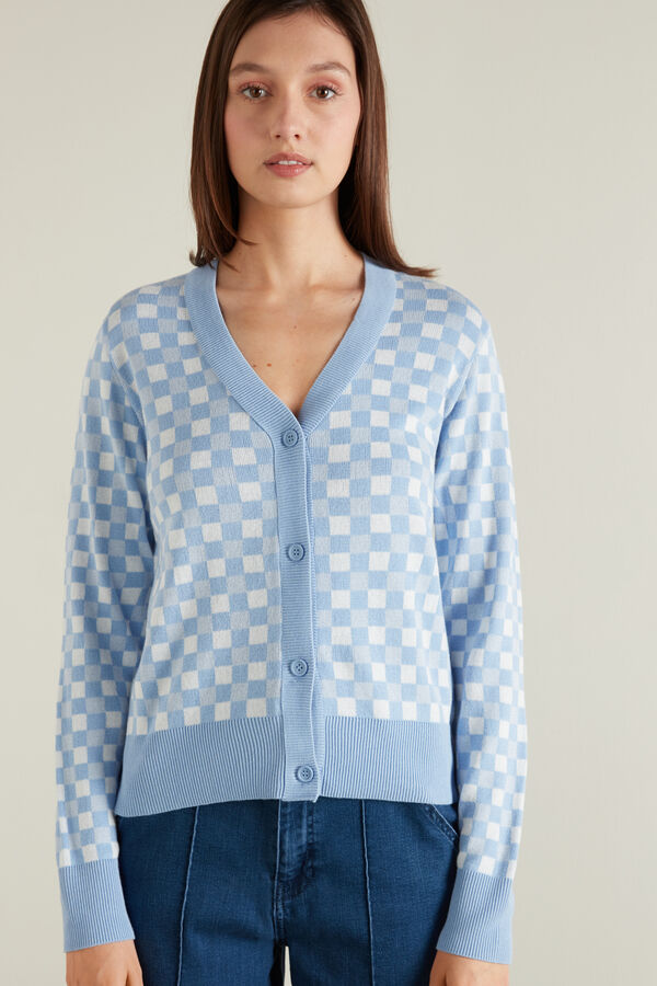 Long-Sleeved Pattern Cotton Cardigan  