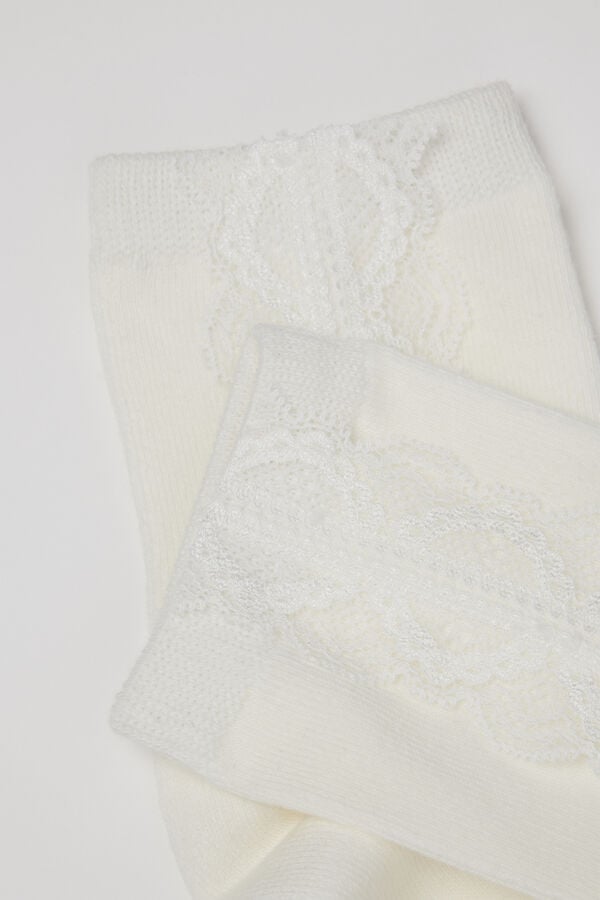 Socquettes Coton Imprim&eacute; avec Application Femme  