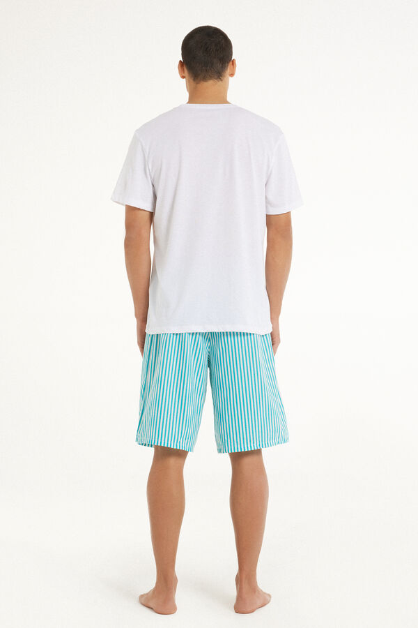 Short Sleeve Short Cotton Yacht Print Pyjamas  