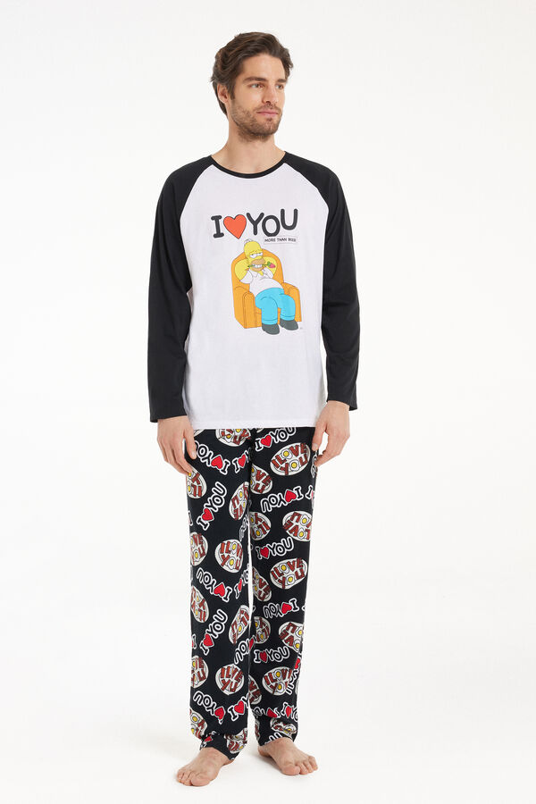 Langer Pyjama aus Baumwolle mit Print The Simpsons  