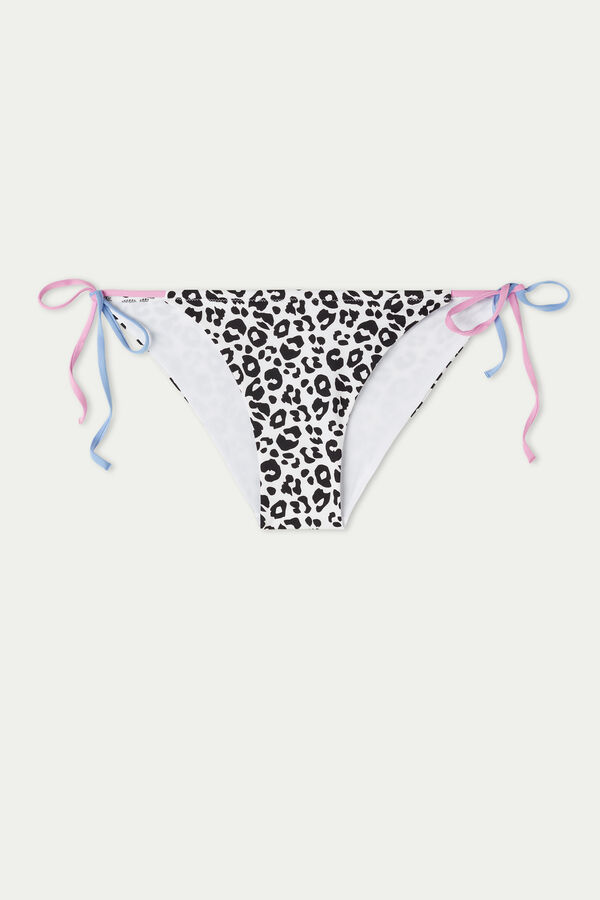 Pastel Animal Print Tie Bikini Bottoms  