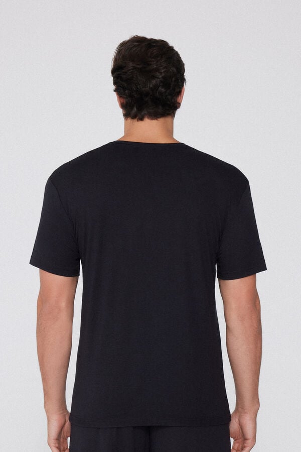 Round-Neck Viscose T-Shirt  