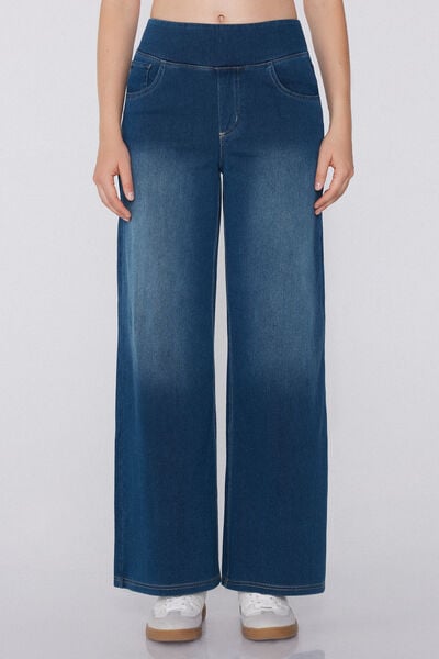 Tezenis Pantalón Palazzo Soft Flex Denim Mujer Azul Tamaño M