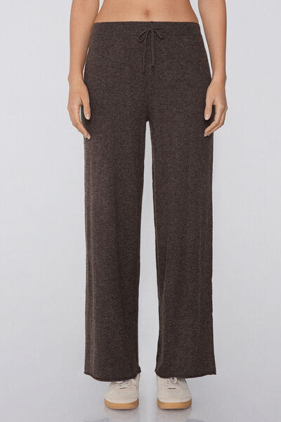 Tezenis Pantalones Largos Gruesos Palazzo Lana Mujer Marrón Tamaño S