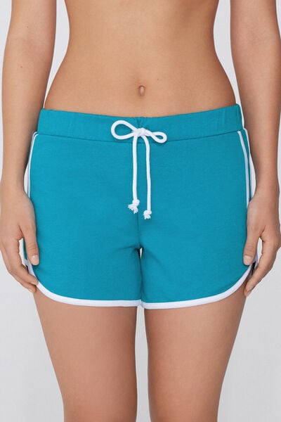 Tezenis Shorts de Felpa con Ribetes Mujer Blanco Tamaño L