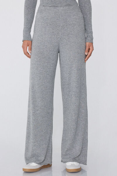 Tezenis Pantalón Palazzo Grueso con Lana Mujer Gris Tamaño M