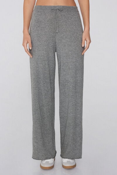 Tezenis Pantalones Largos Gruesos Palazzo Lana Mujer Gris Tamaño L