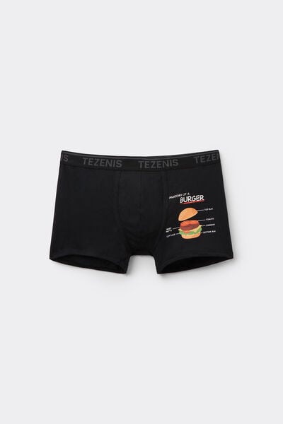 Tezenis Calzoncillo estampado hombre de algodón con bordes y logo Hombre Negro Tamaño S